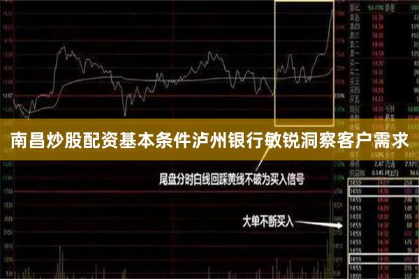 南昌炒股配资基本条件泸州银行敏锐洞察客户需求
